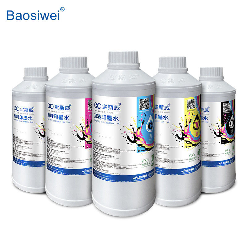 Baosiwei CMYK 熱伝送インク C, M, Y, K 円滑な印刷のために1000ml